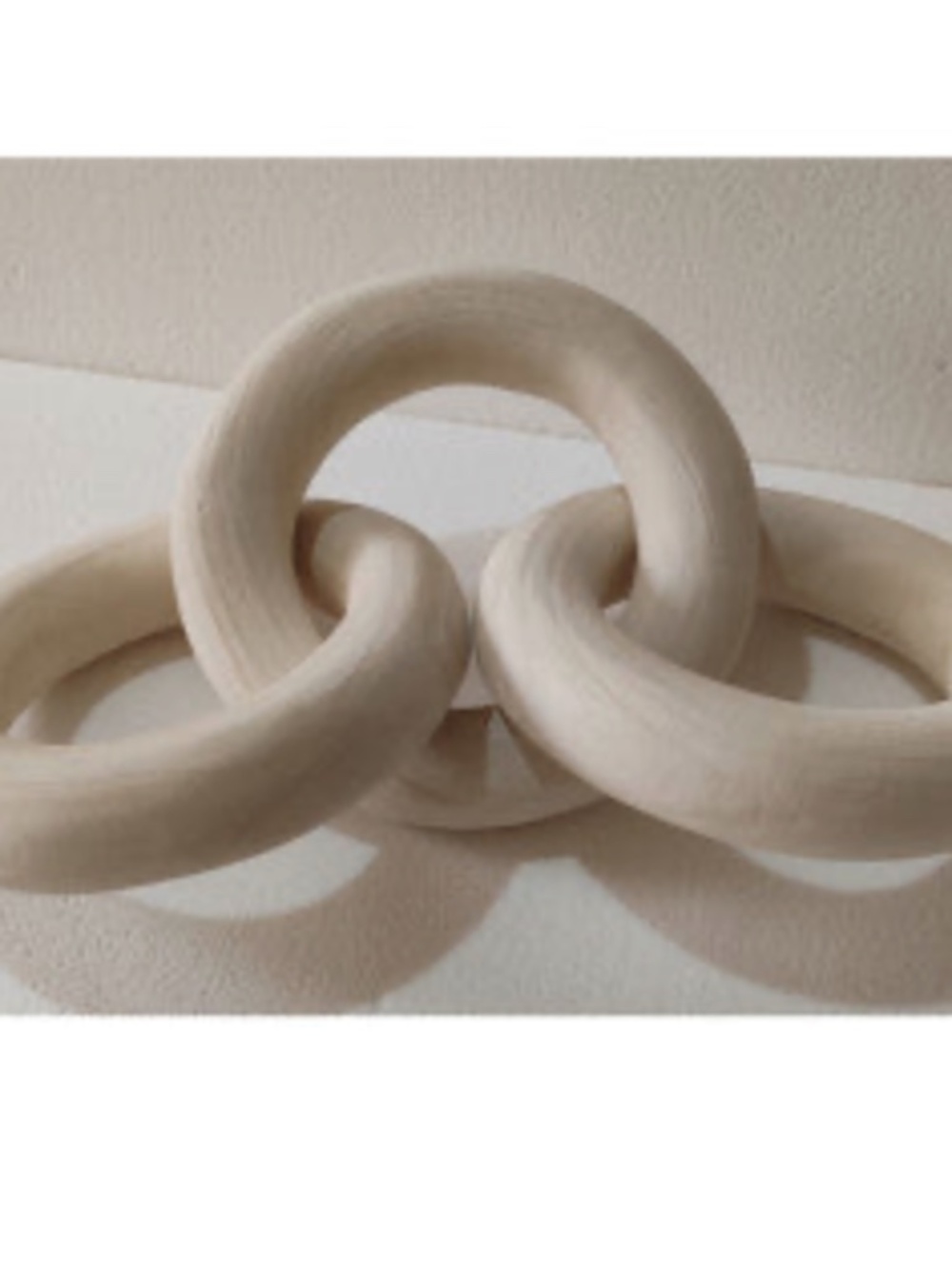 21" 3 Wooden Rings White